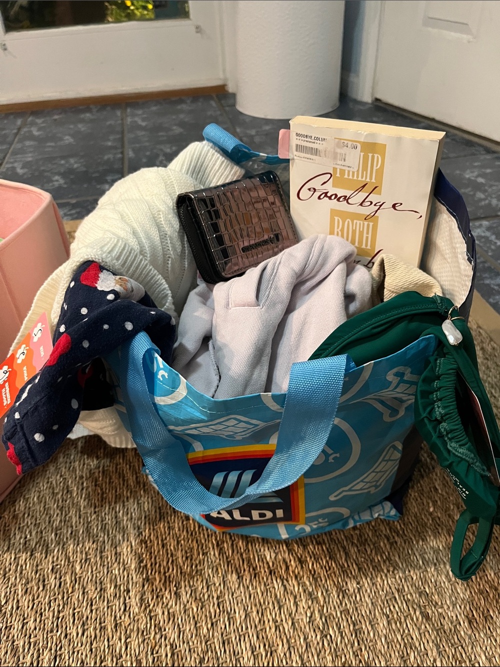 Bag full of different brand items